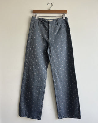 Annie jacquard wide-leg trousers