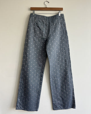 Annie jacquard wide-leg trousers