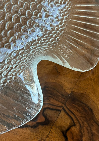 Flounder pressed glass platter