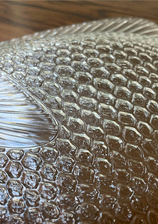 Flounder pressed glass platter