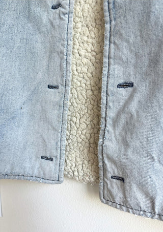 Fleece lined denim sport vest