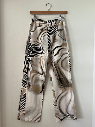 Boot cut zebra jeans