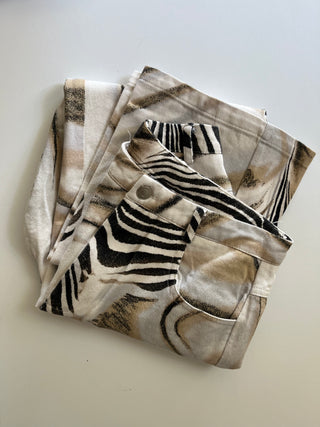 Boot cut zebra jeans