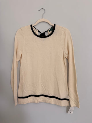 Black nape tie cream sweater