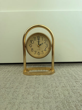 Brass quartz desktop clock