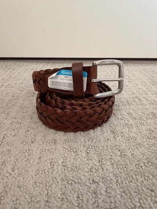 Warm chesnut braided belt, size L