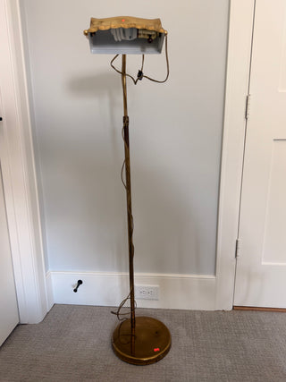 Vintage brass scalloped hood reading lamp