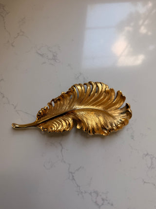 24k gold plated feather belt buckle