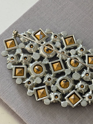 White diamond cluster brooch, 1950's