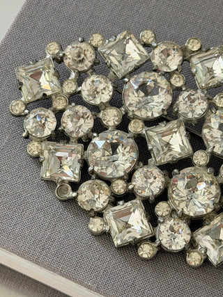 White diamond cluster brooch, 1950's