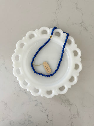 Cobalt blue beaded necklace