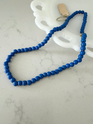Cobalt blue beaded necklace
