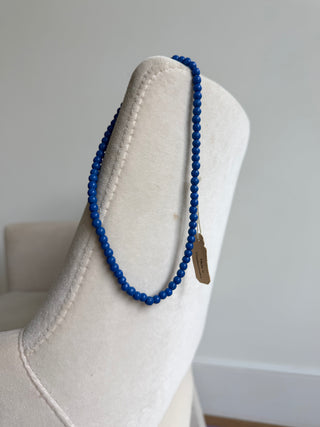 Cobalt blue beaded necklace