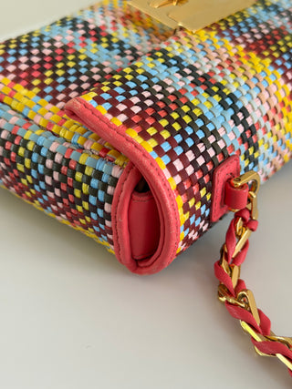 Rosa ecstacy nappa intrecciato mini be crossbody