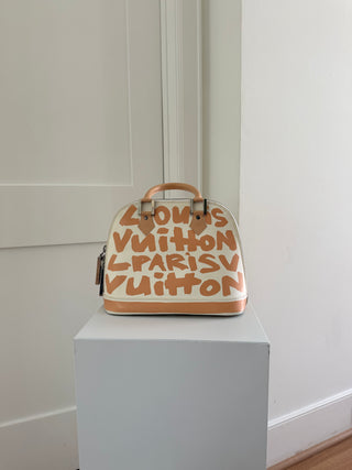 Stephen Sprouse x Louis Vuitton beige Graffiti Alma MM