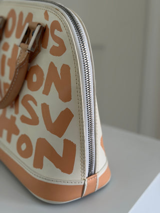 Stephen Sprouse x Louis Vuitton beige Graffiti Alma MM