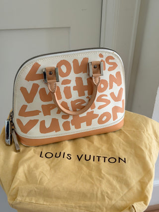 Stephen Sprouse x Louis Vuitton beige Graffiti Alma MM