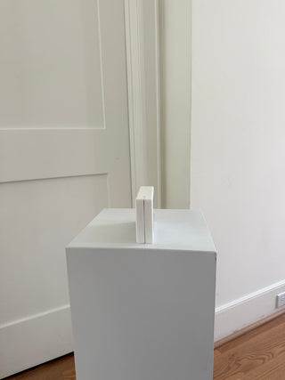 White acrylic mirrored clutch with chain