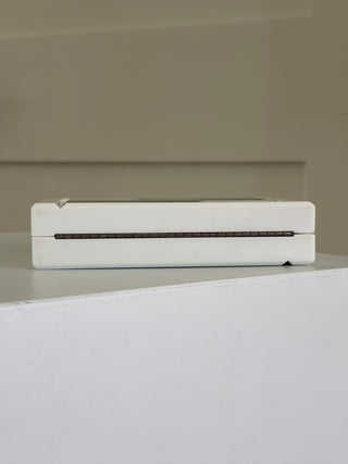 White acrylic mirrored clutch with chain