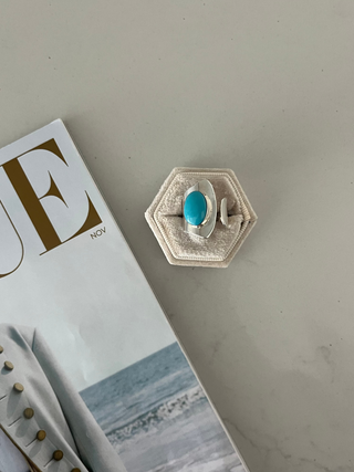 Open-set turquoise ring