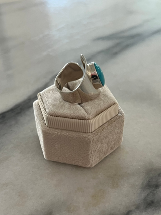 Open-set turquoise ring