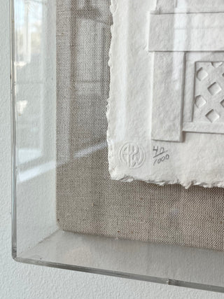 "Circa" debossed linen print