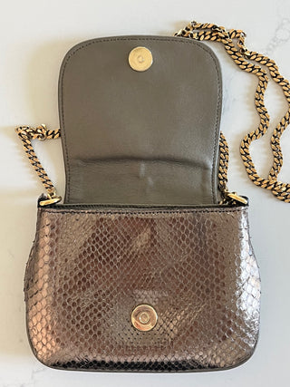 Bronze python crossbody bag, 1973