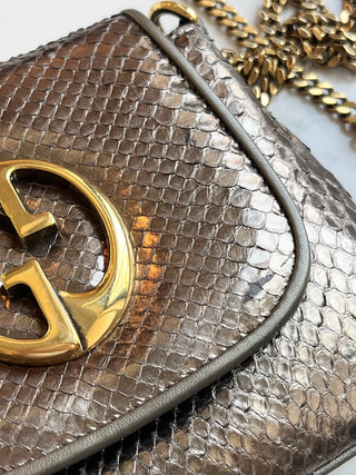Bronze python crossbody bag, 1973