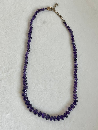 Raw amethyst necklace
