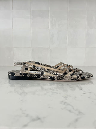 Arien snakeskin flat sandals