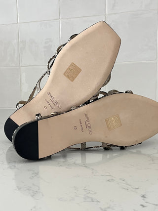 Arien snakeskin flat sandals