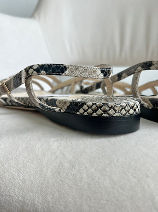 Arien snakeskin flat sandals
