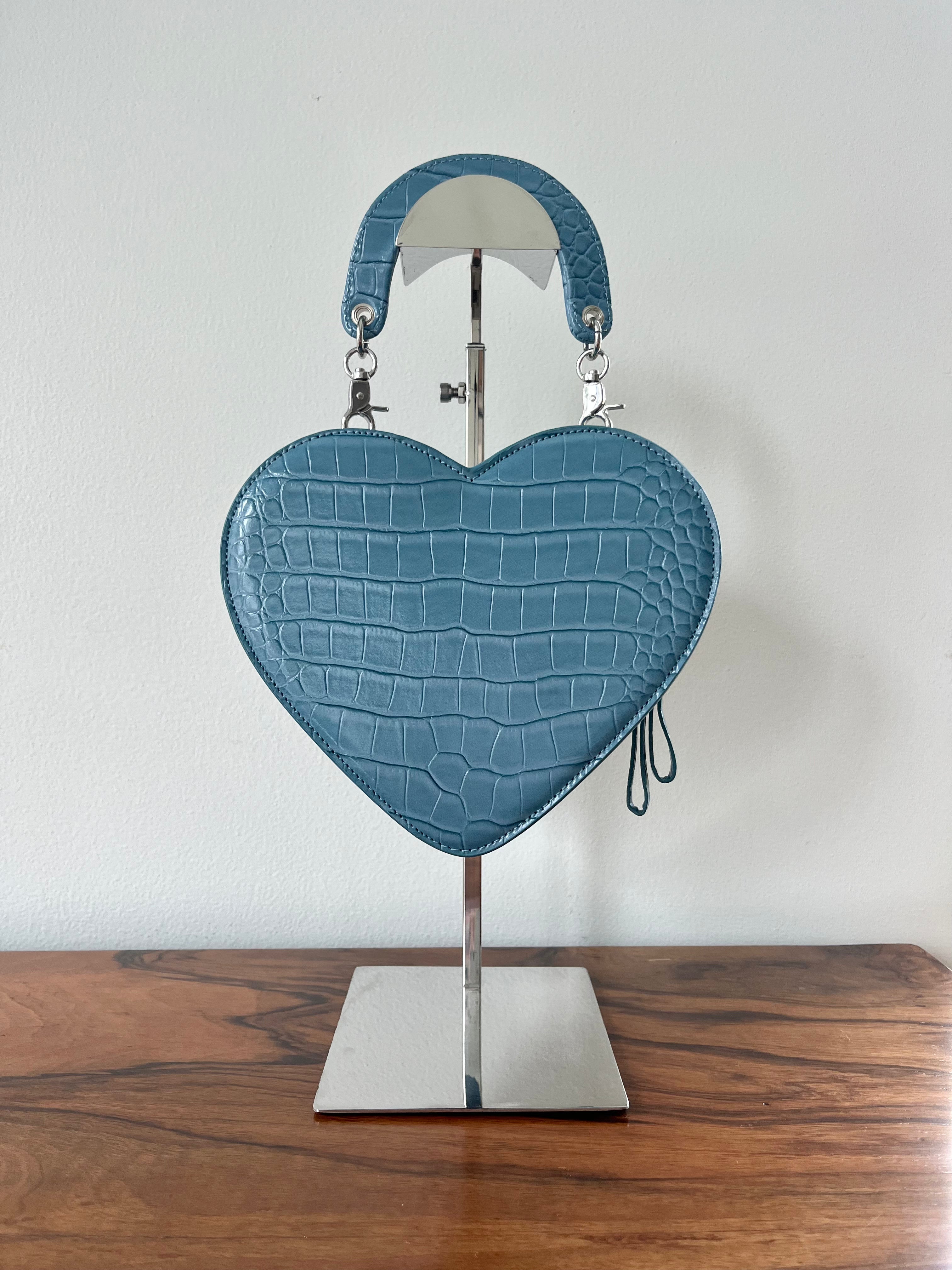 Vegan crocodile 2-way heart handbag – MERCER VINTAGE