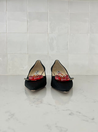 Acrylic flower kitten heel