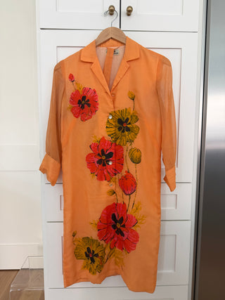 Poppy sheer sleeve shift dress