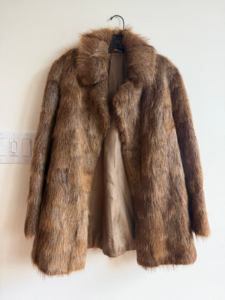 Longhair mixed taupe fox short coat