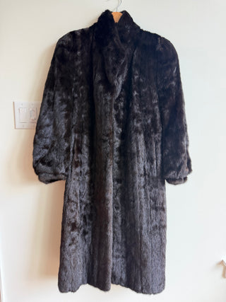 Shorthair black mink monogram long coat
