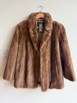 Taupe shorthair mink half coat