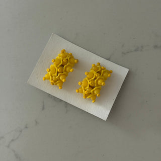 Glass beaded goldenrod clip-ons