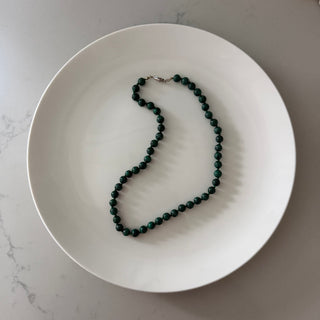 Knotted African jade beaded clasp necklace
