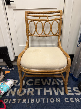 Warm brown bamboo accent chair (as-is)