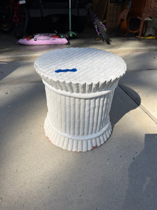 Painted terra cotta bamboo plant pedestal