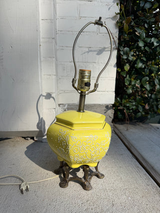 Embossed cherry blossom miniature footed lamp