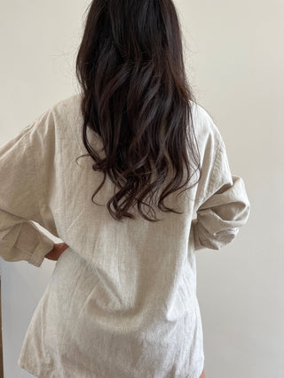 Taupe linen blend tunic