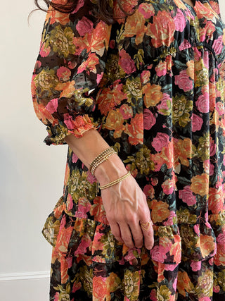 Floral maxi 3/4 sleeve