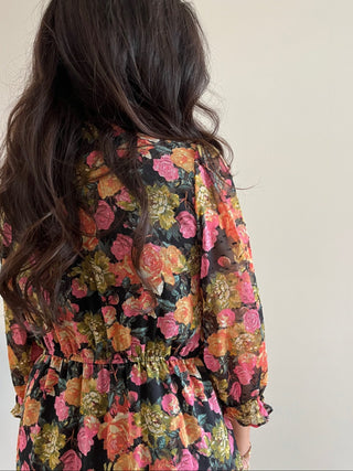 Floral maxi 3/4 sleeve