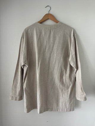 Taupe linen blend tunic