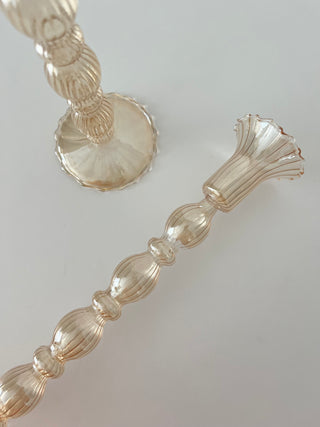 Champagne crystal candlesticks