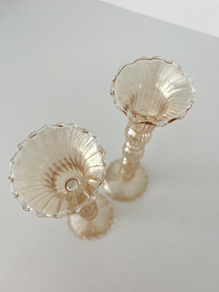 Champagne crystal candlesticks