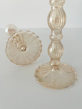 Champagne crystal candlesticks